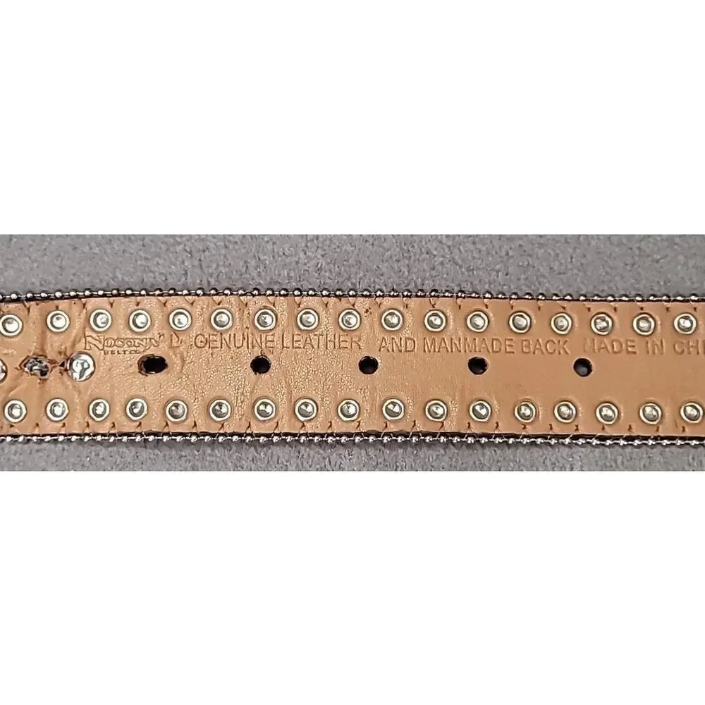 VTG Nocona Rhinestone Belt L Western Glam Cowgirl